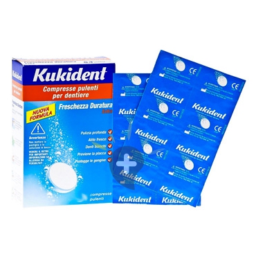 Kukident Linea Protesi Dentali Cleanser Fresh 88 Compresse Pulenti per Dentiere