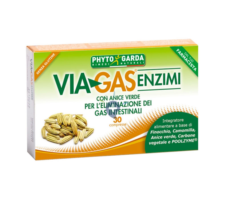 Phyto Garda Linea Intestino Sano Via Gas Enzimi Integratore 30 Compresse